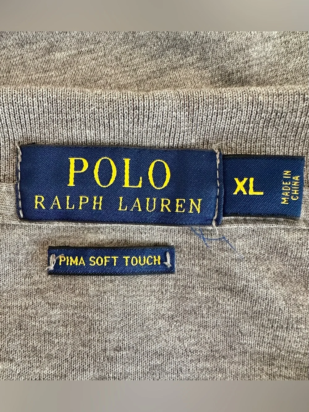 Polo Ralph Lauren Polo Shirt Men’s XL Heather Gray Classic Fit Pima Soft Cotton
